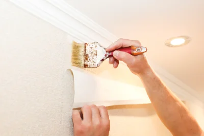 Pose de papier peint à Espelette — revêtements muraux et toiles de verre